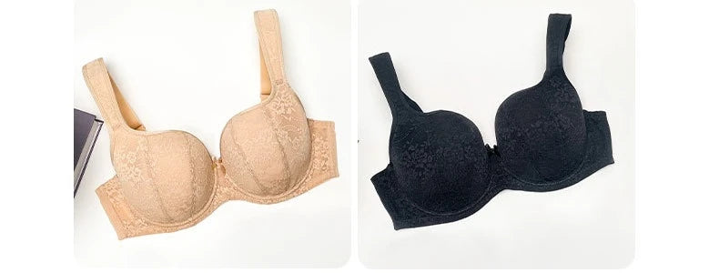 Large Size Bra for Women Full Coverage Lace Women's Push Up Balconette Bra Embroider Underwire Wide Straps Lingerie 2026