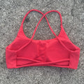 Cross Back Hollow Yoga Sports Bra – Push-Up Chest Pad Fitness Gym Top