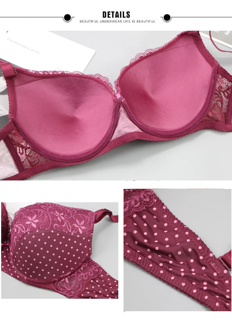 DaiNaFang Lace Push-Up Bra – Full Cup Underwire B C D E