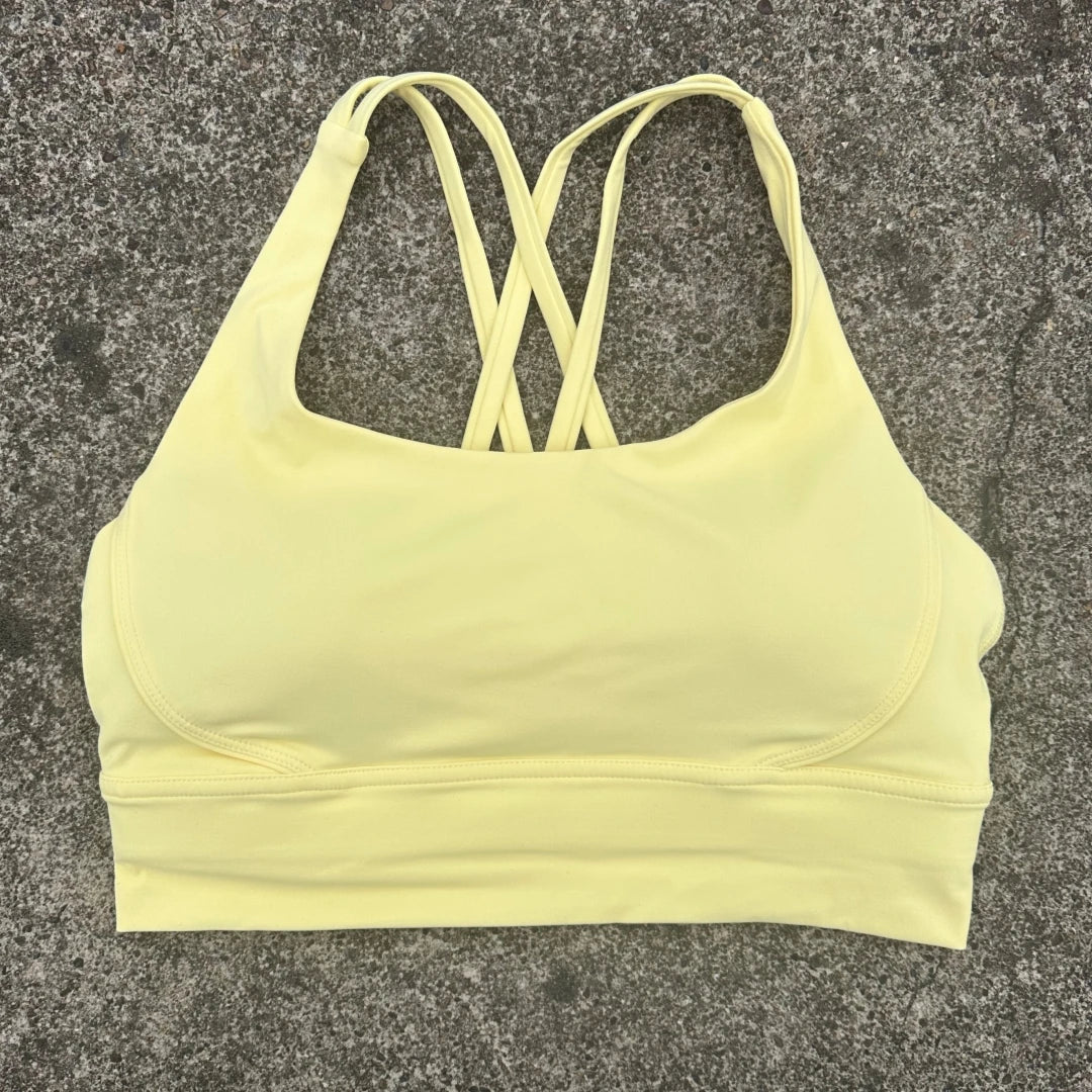 Cross Back Sports Bra Vest – High Support Shockproof Padded Gym Top
