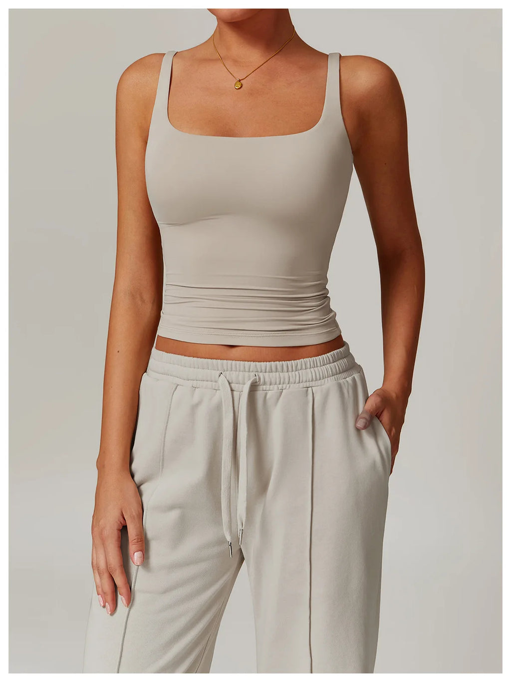 Hearuisavy Summer Women's Sports Bra Square Neck Tight Yoga Tank Top Gym Running Breathable Casual Vest Comfort Fit Workout Top