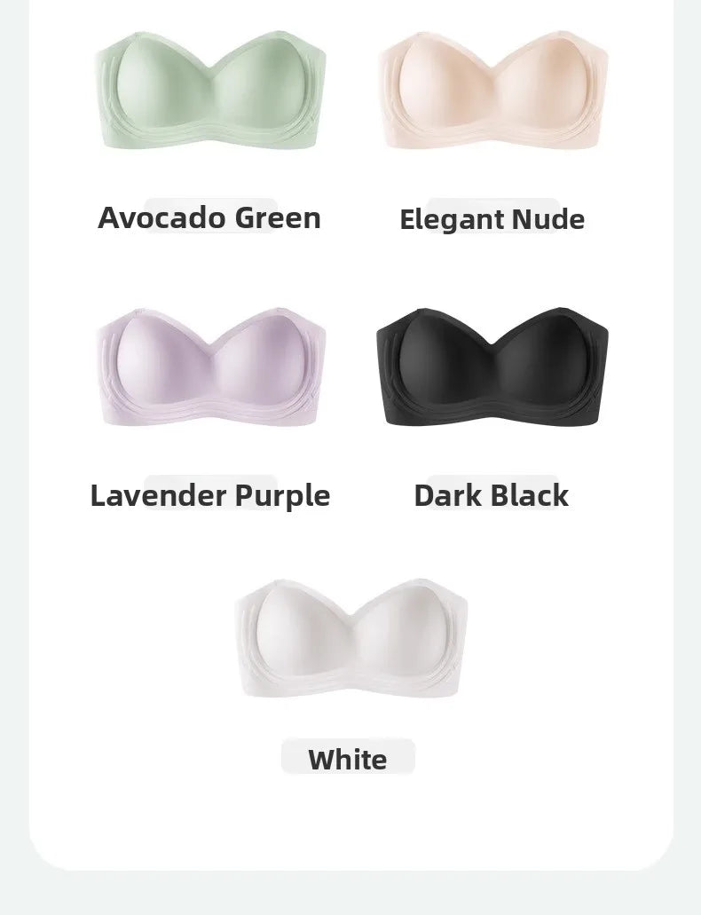 Wireless Anti-Slip Transparent Strap Bra for Women Underwear Wedding Dress Special Use Prevent Exposure Wrap Chest Summer