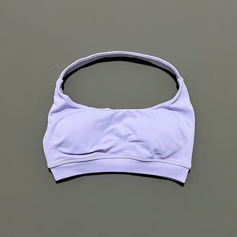 Sports Bra Women Seamless Yoga Halter Bra Top High Support Open Back Bra Fitness Push-up Activewear Workout Gym Underwear