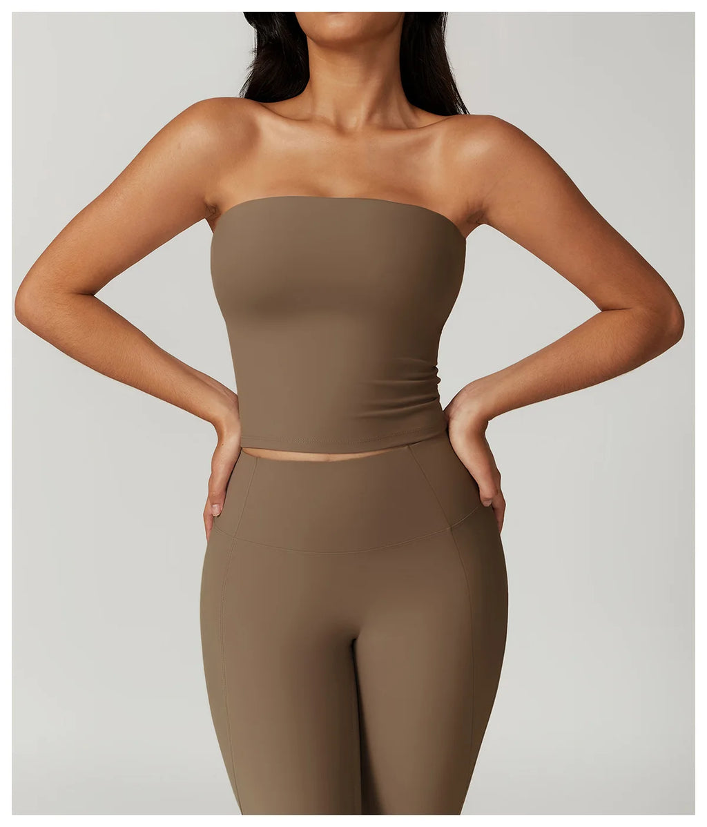 Strapless Yoga Vest for Women Sexy Beautiful Back Sports Bra for Women's Underwear Gym Shock-absorbing Quick Drying Fitness Top