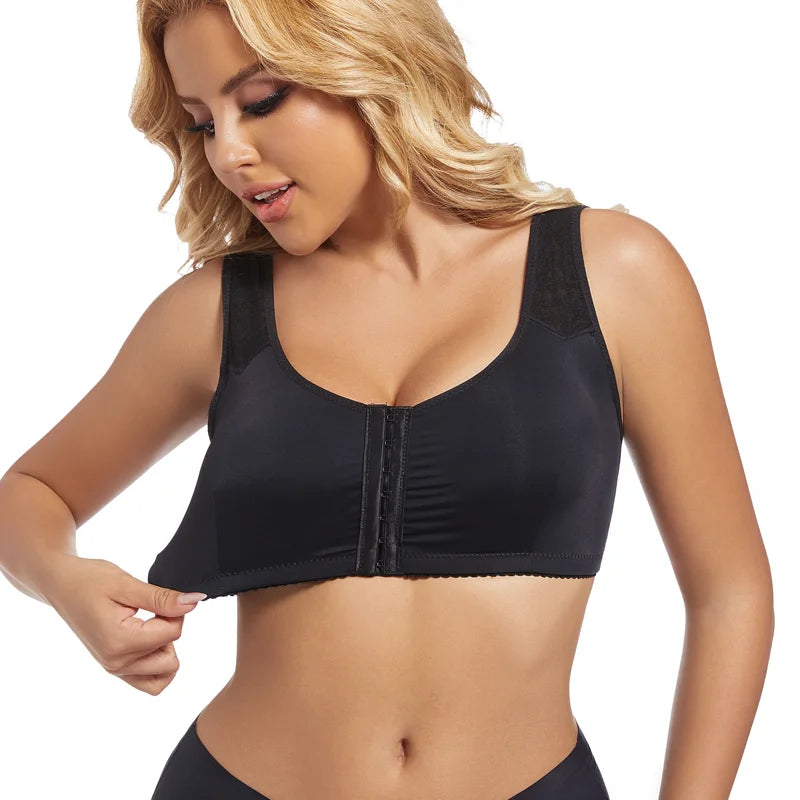 Sports Bra for Women Minimizer Support Front Closure Posture Corrector Shaper Push Up Yoga Fitness Running Padded Bralette