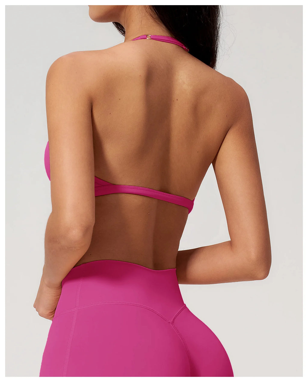 Hearuisavy Sports Bra Gym Women Halter Neck Yoga Bra Halter Neck Brushed Yoga Bra Running Pilates Quick Drying Workout Top Femal