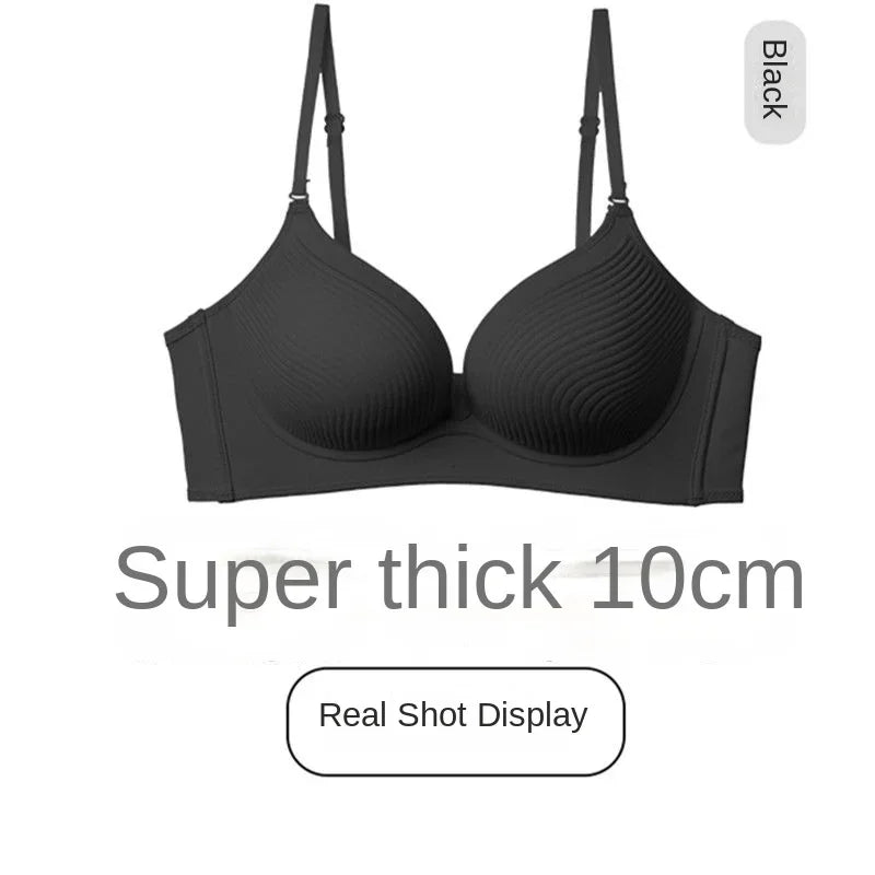 New 2025 10cm Push up Bra for Small Breasts CE Certified Ultra Thick Seamless T-Shirt Bra with 3D Memory Foam Cups