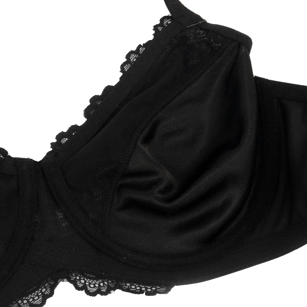 Sheroine Lace Underwire Bra, Floral Minimizer Full Coverage Non-Padded Bras for Women Everyday Comfort T-Shirt Support