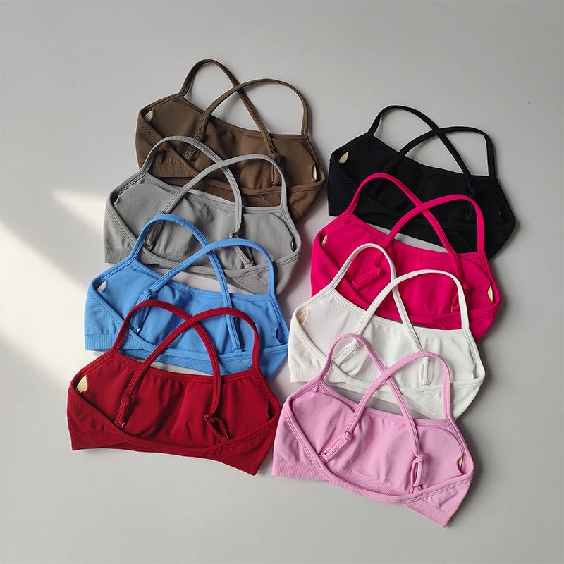 Gathering Shockproof Sports Bra – Seamless Crop Top Beautiful Back