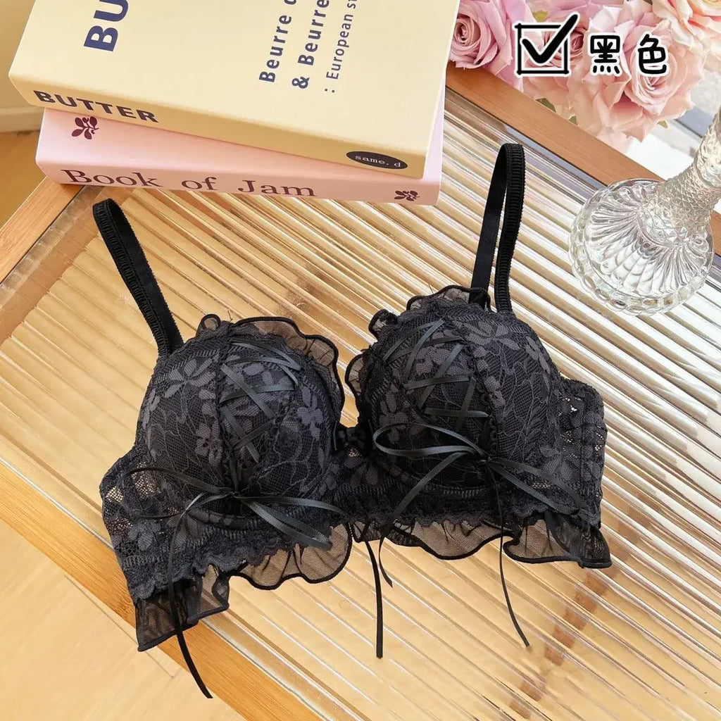 Japanese Style Lolita Princess Wind Lace Lace Lingerie Design for Girls Push-up Bra Women Underwear  Push Up Bra