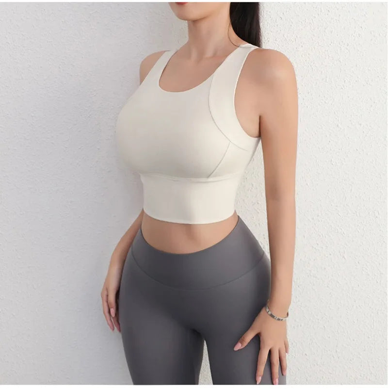 Cloud Hide High Support Sports Bra – Shockproof Yoga Crop Top Large Size S–2XL