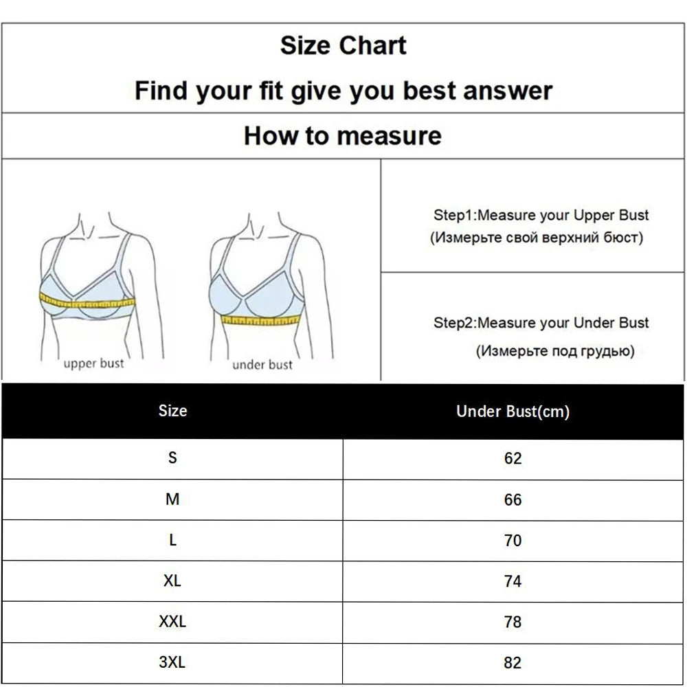 Seamless Wireless Push-Up Bra – Lace Floral Full Coverage Plus Size S–3XL