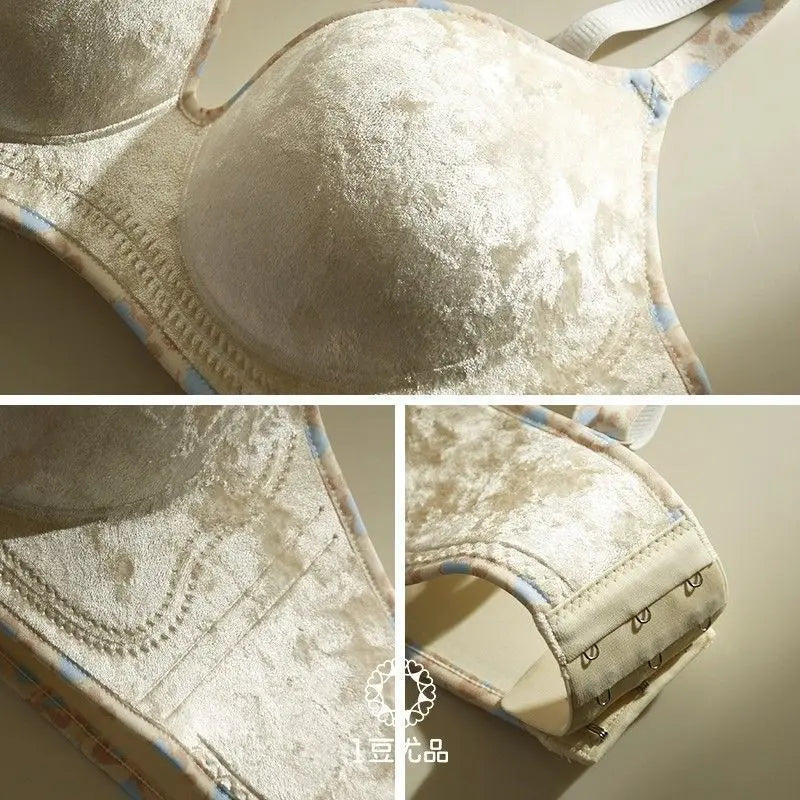 Velvet Thickened Push-Up Bra – Wire-Free Seamless Lift Small Bust Autumn Winter