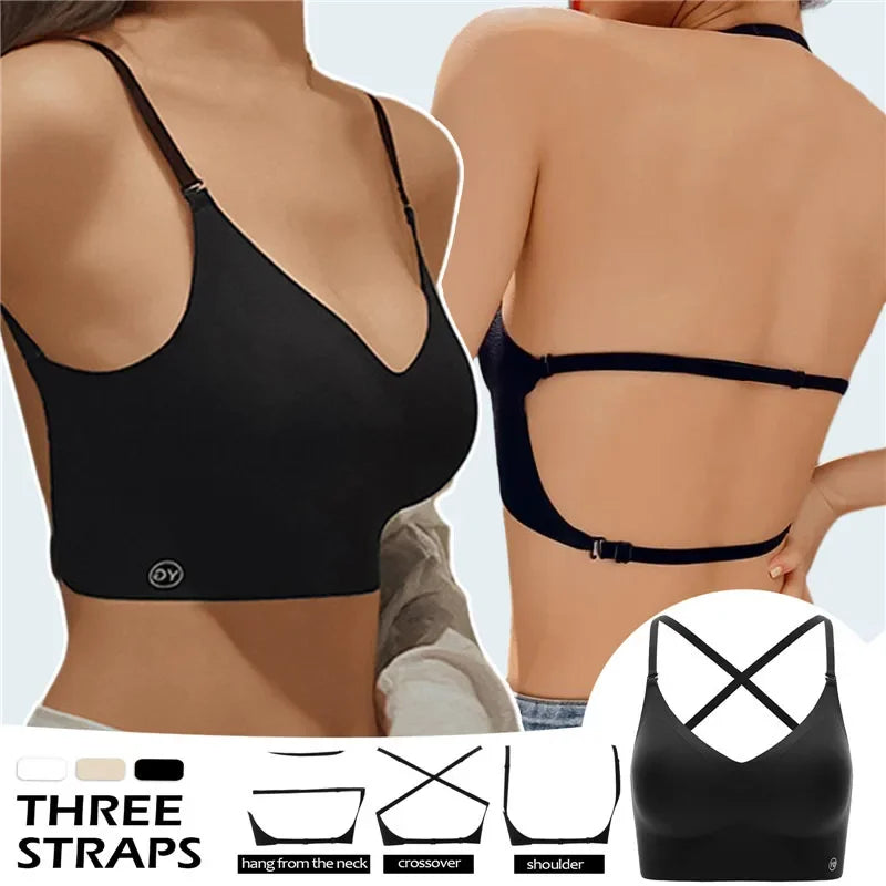 Invisible Push-Up Bra – Backless Open Back for Weddings & Dresses