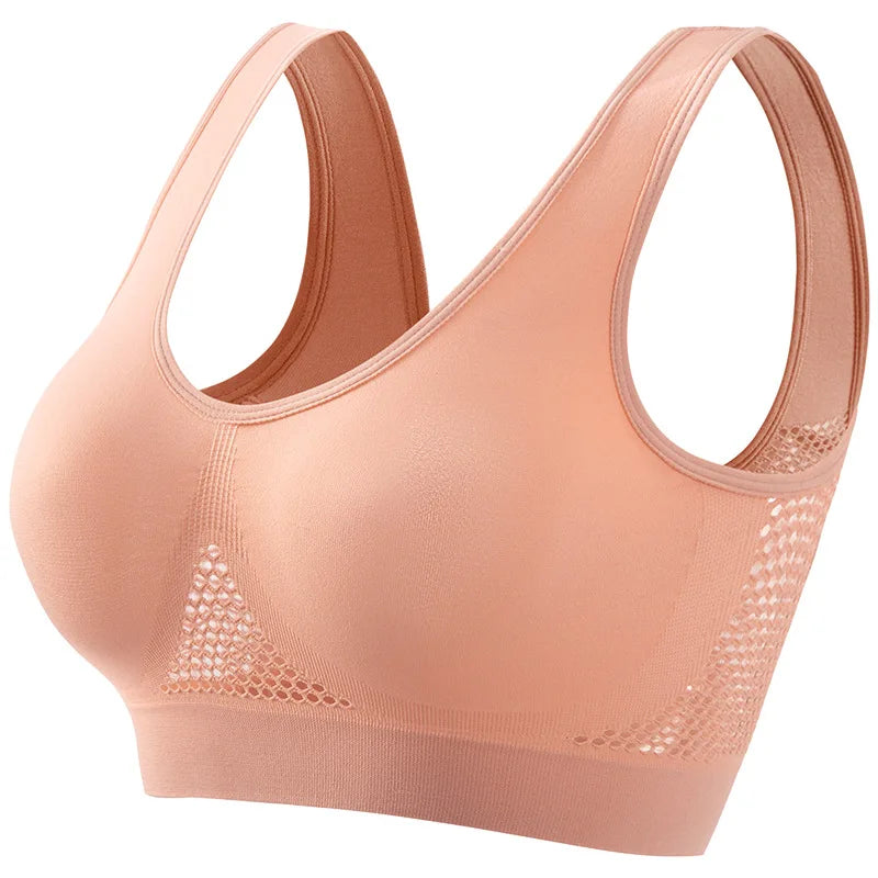 Women's Sports Bra for Small Busts Push-up Fit Fitness Running Yoga Wire-Free Plus Size Breathable Sports Bra S-5XL