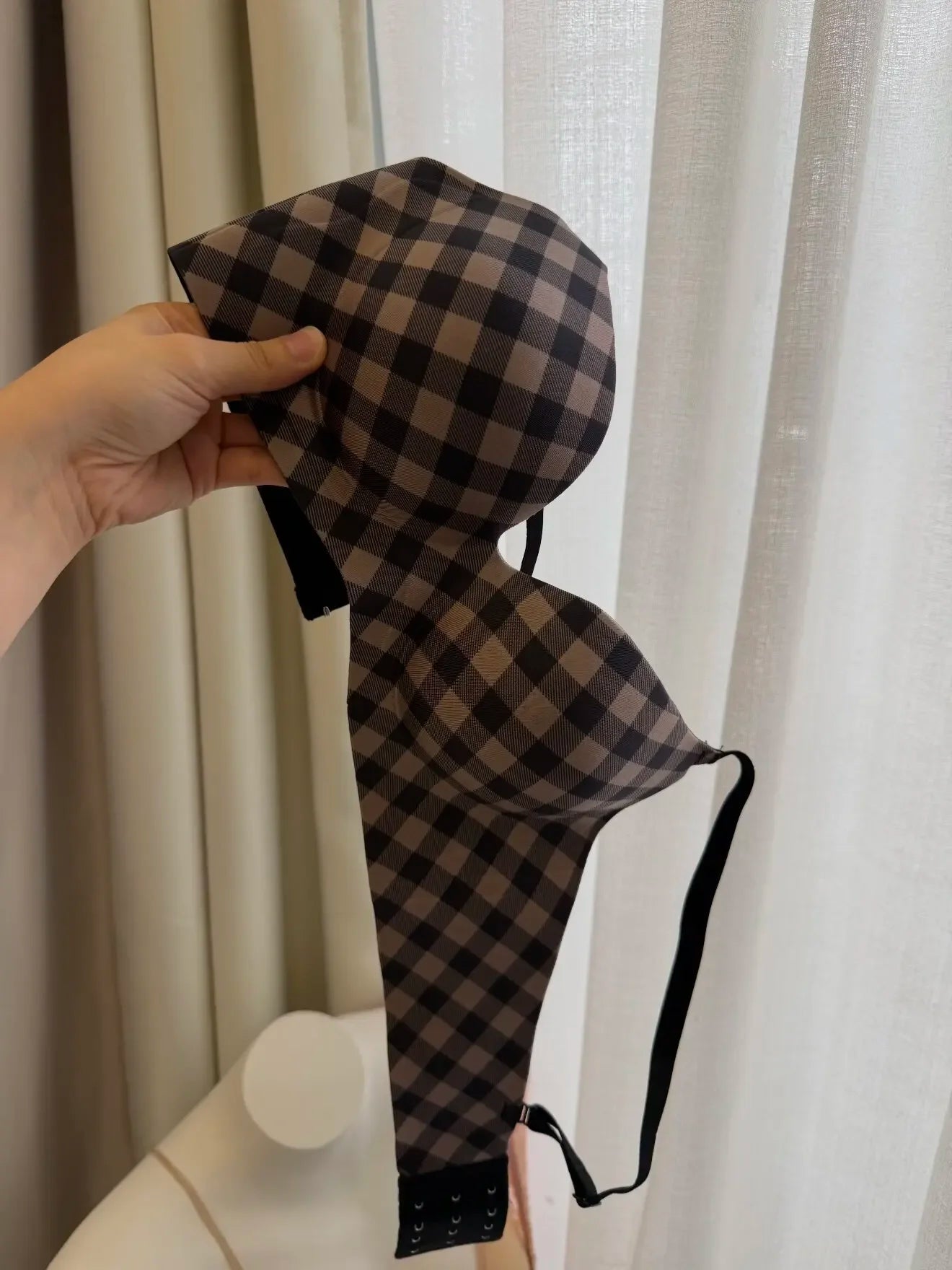 Sexy Seamless Push-Up Bra for Women Wireless with Soft Support Lift & Anti-Sagging Side Support for Armpit Fat Plaid Pattern