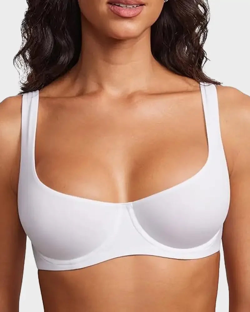 Large Size Underwire Balconette Bra – Seamless Unlined No-Trace Sport Yoga