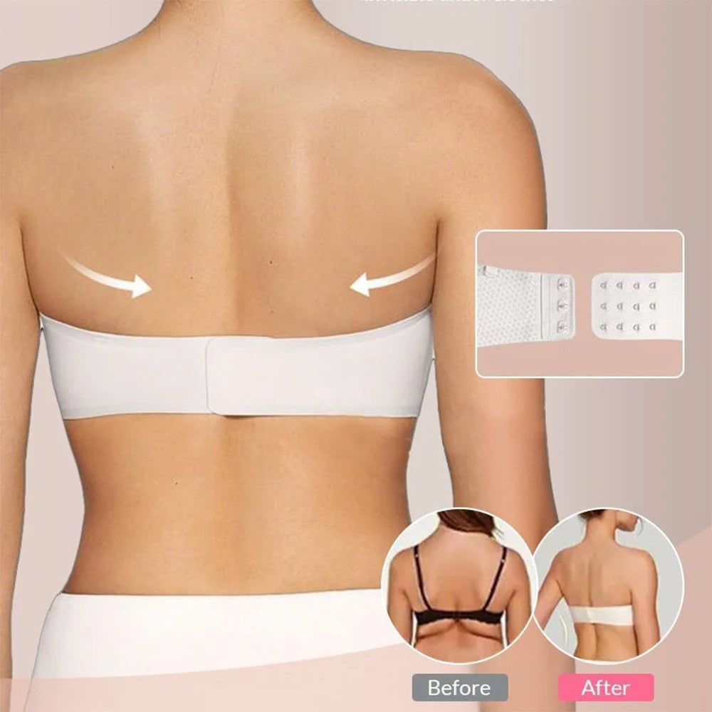 Jelly Push-Up Bandeau Bra – Non-Slip Wireless Padded Seamless Tube Bra