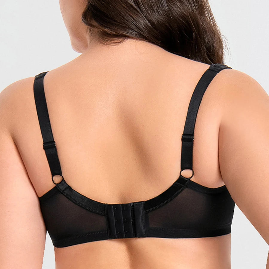 Women's Push Up Balconette Bra Full Coverage Lace Embroidered Underwire Wide Straps Lingerie 34 36 38 40 42 D E F G H I J
