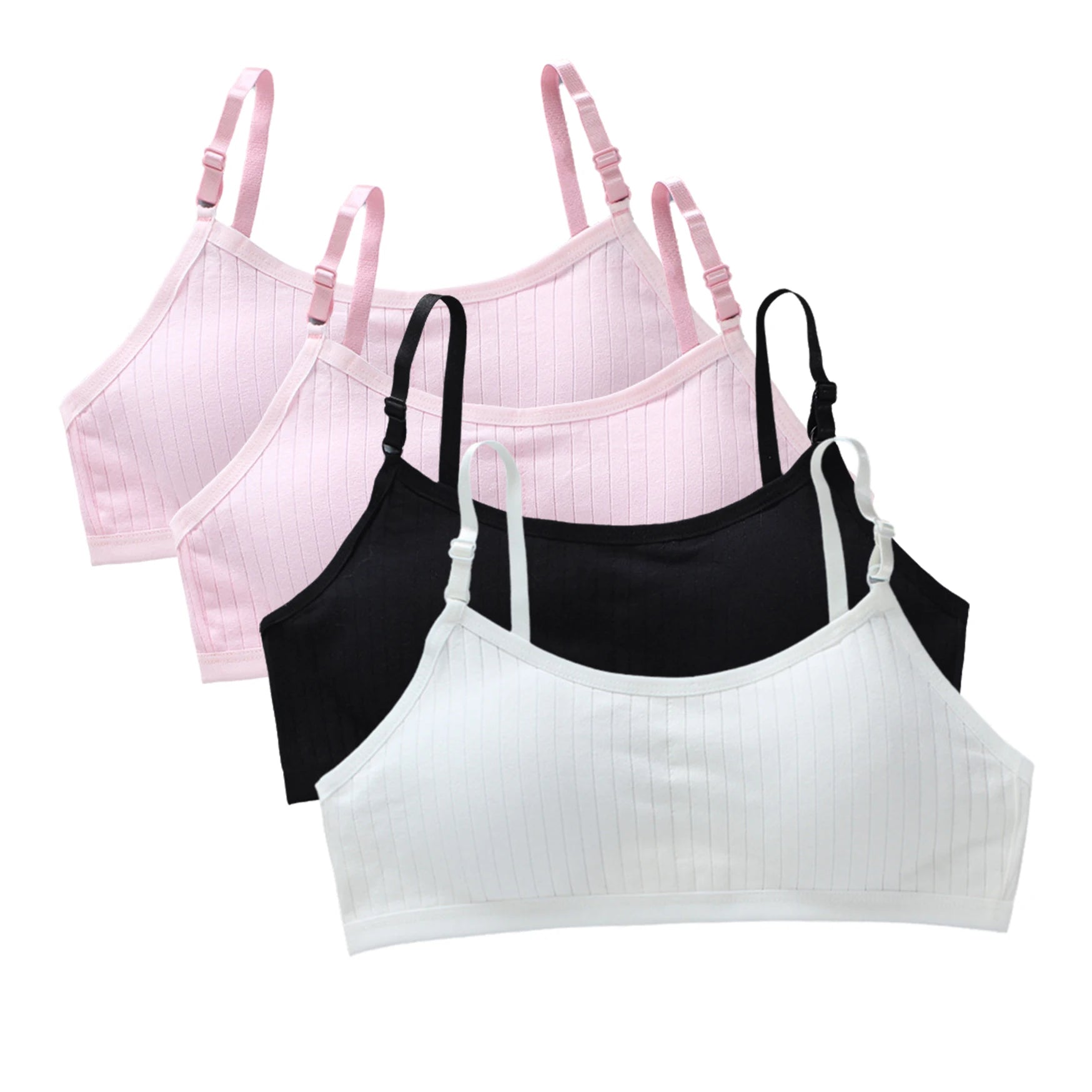Girls Training Bras 4-Pack – Seamless Soft Cotton Vest Bra (Ages 8–20)