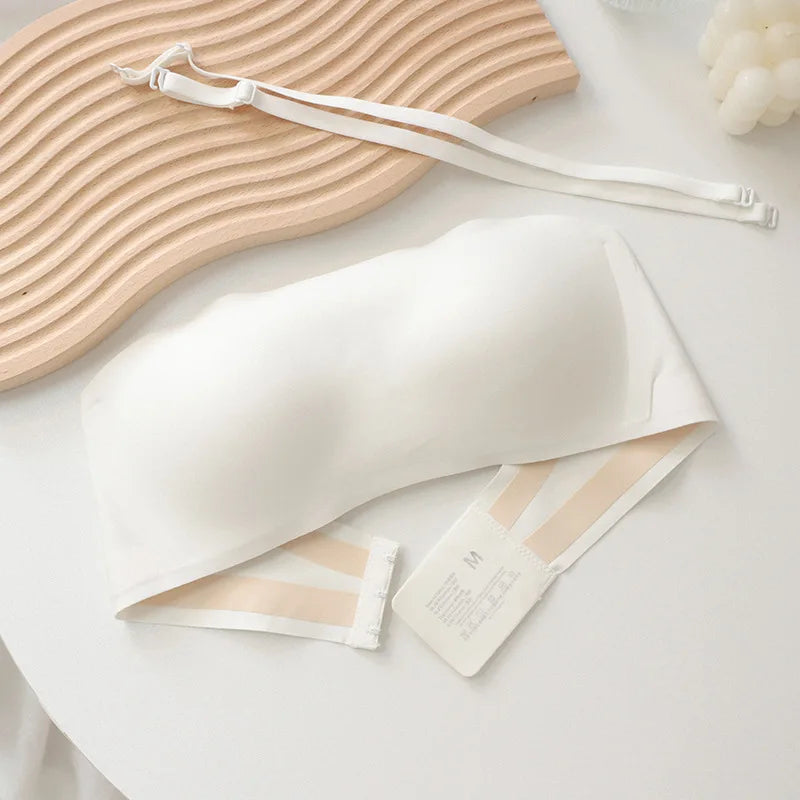 Seamless Tube Top Bra – Invisible Strapless Non-Slip Push-Up Wireless Lingerie