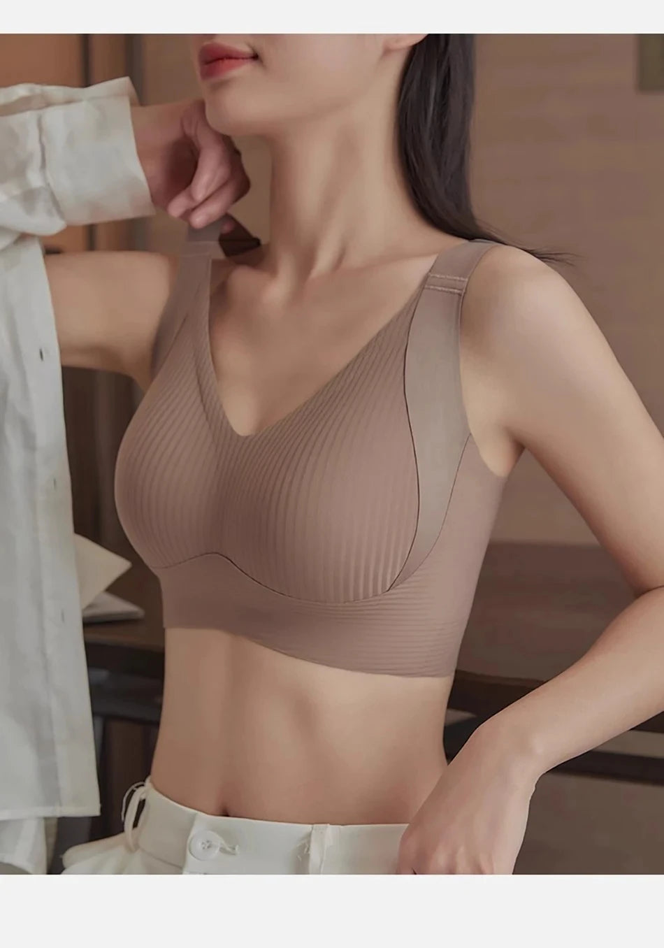1/2PCS Women's Seamless Underwear, Thin Style, Large Breasts, Small Breasts, No Wires, Pull-up And Anti-sagging Large Size Bra