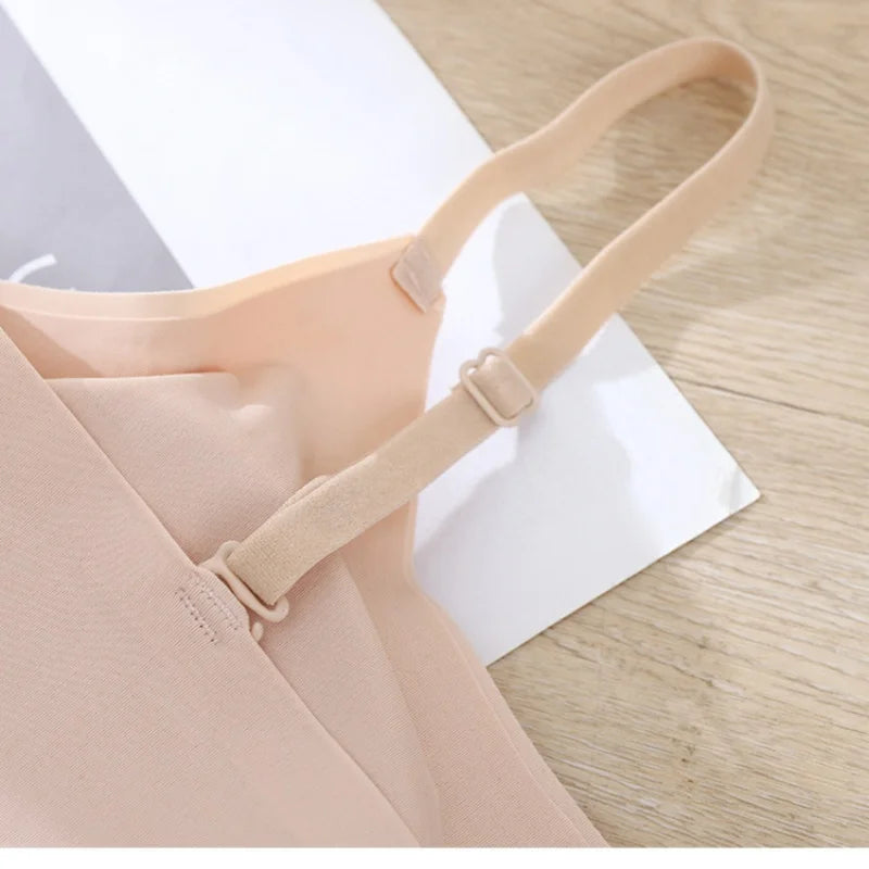 Ice Silk Wave Hem Seamless Bra – Wire-Free Invisible T-Shirt Bralette S–XXL
