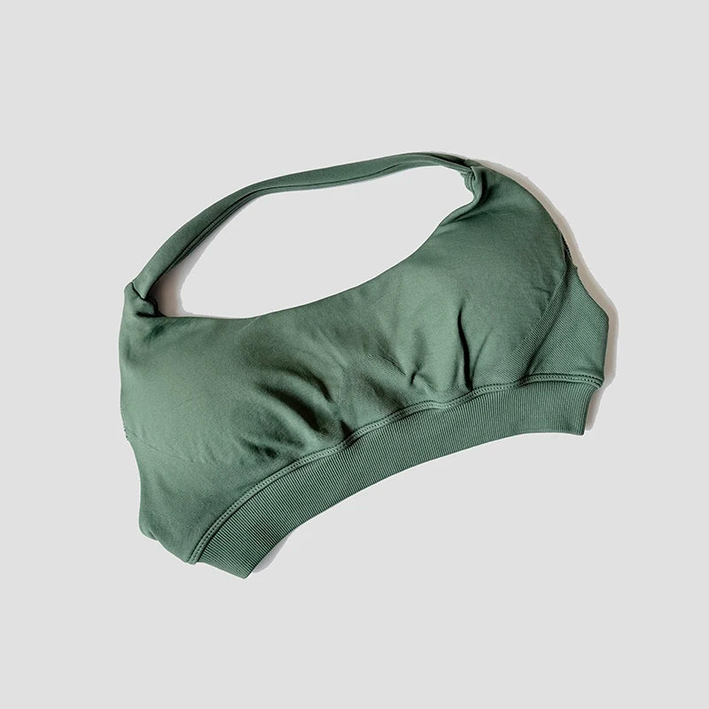Seamless Halter Neck Strap Bra Sports Bra for Women Sexy Back Padded Yoga Top Bra Gym Crop Top