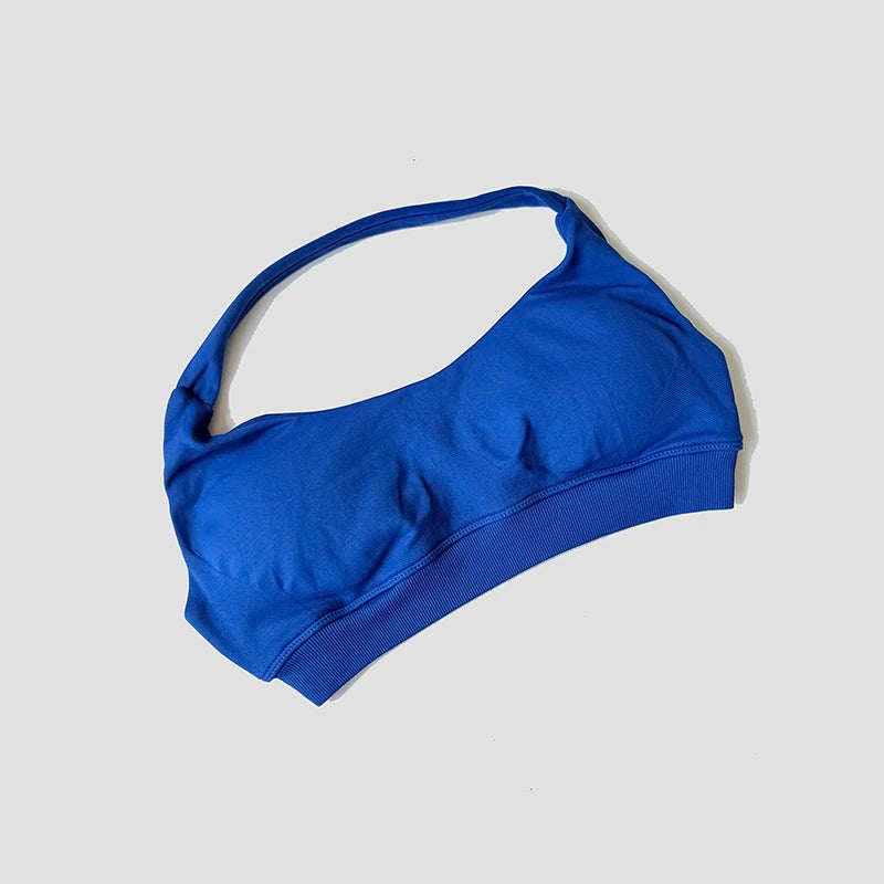 Seamless Halter Neck Strap Bra Sports Bra for Women Sexy Back Padded Yoga Top Bra Gym Crop Top