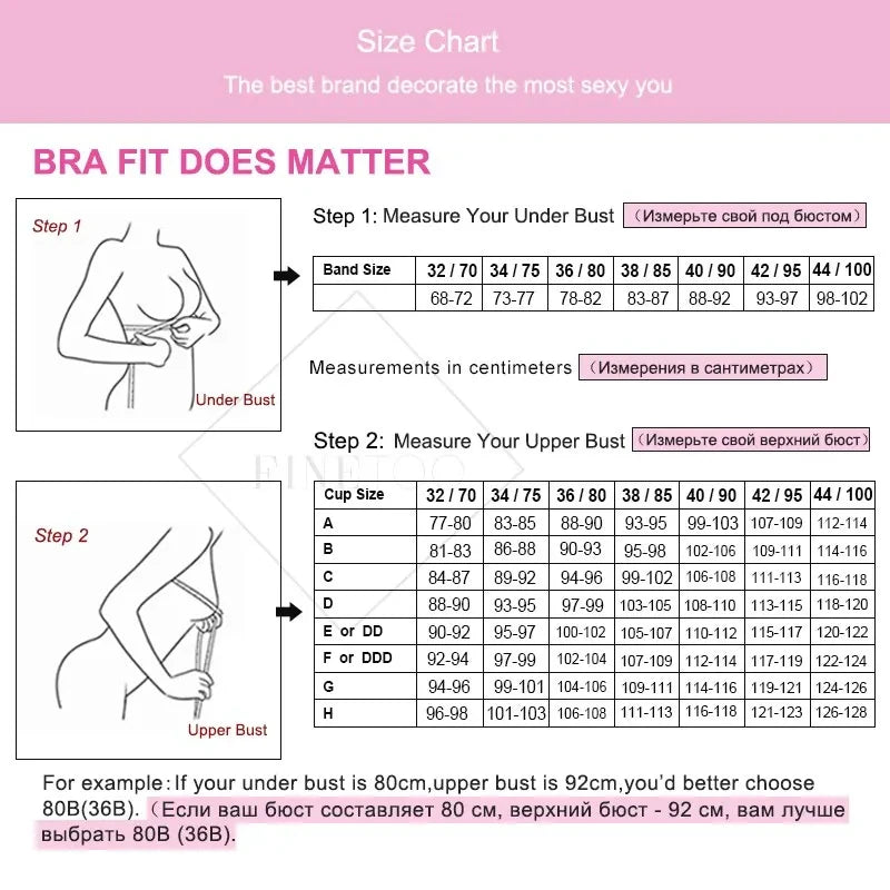FINETOO Front Closure Strapless Bra – Wireless One-Piece Invisible Push-Up
