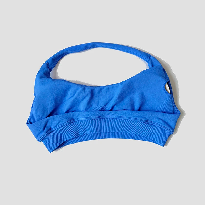 Seamless Halter Neck Strap Bra Sports Bra for Women Sexy Back Padded Yoga Top Bra Gym Crop Top