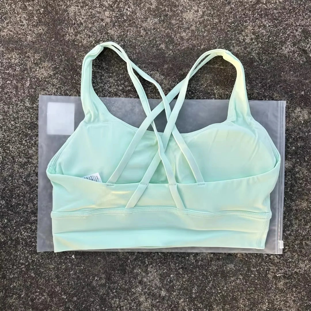 Cross Back Sports Bra Vest – High Support Shockproof Padded Gym Top