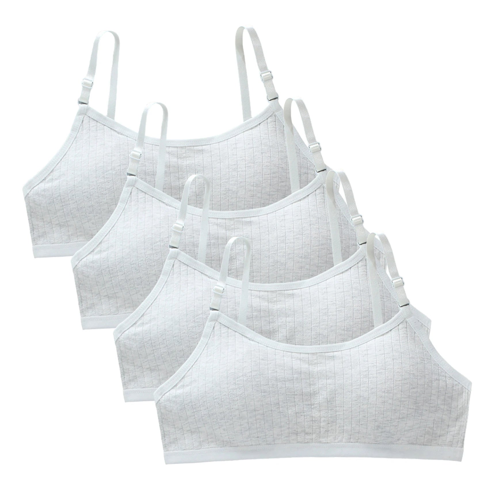 Girls Training Bras 4-Pack – Seamless Soft Cotton Vest Bra (Ages 8–20)