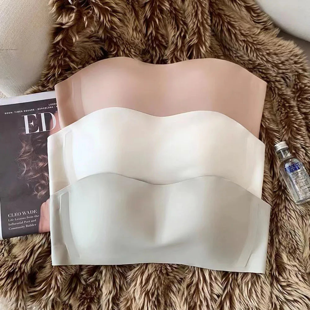 Seamless Tube Top Bra – Invisible Strapless Non-Slip Push-Up Wireless Lingerie