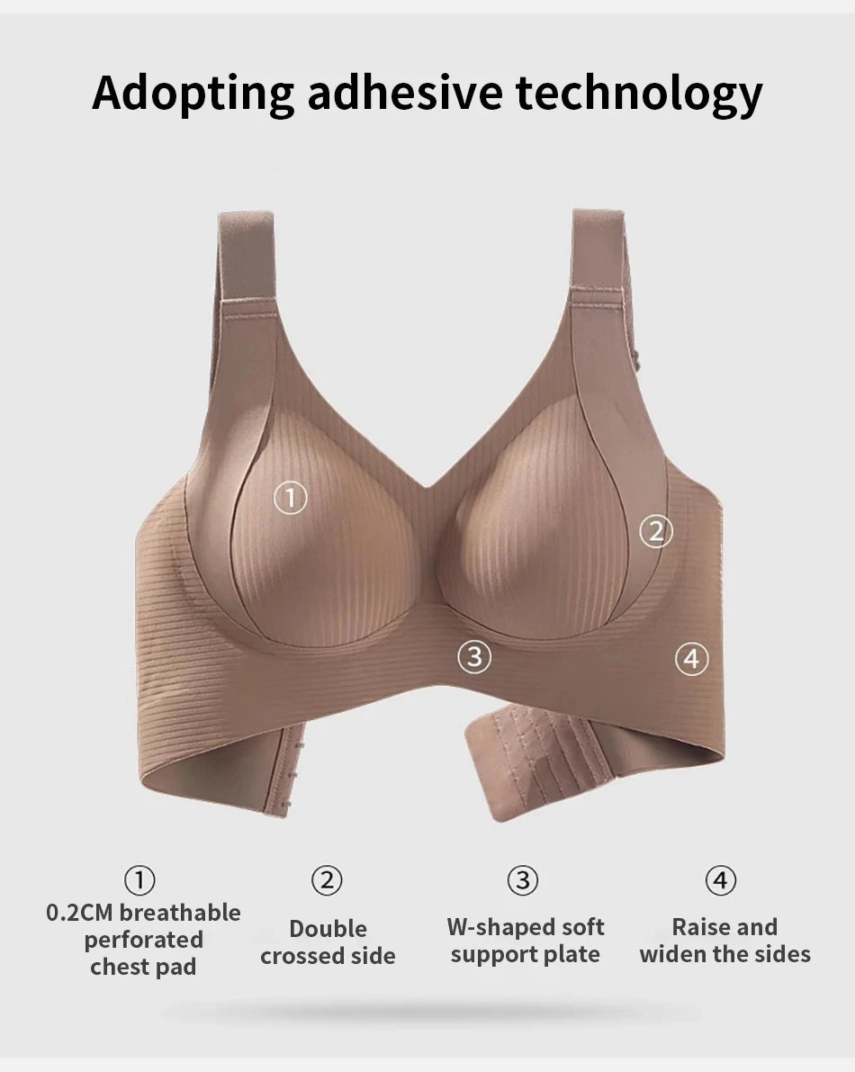 1/2PCS Women's Seamless Underwear, Thin Style, Large Breasts, Small Breasts, No Wires, Pull-up And Anti-sagging Large Size Bra