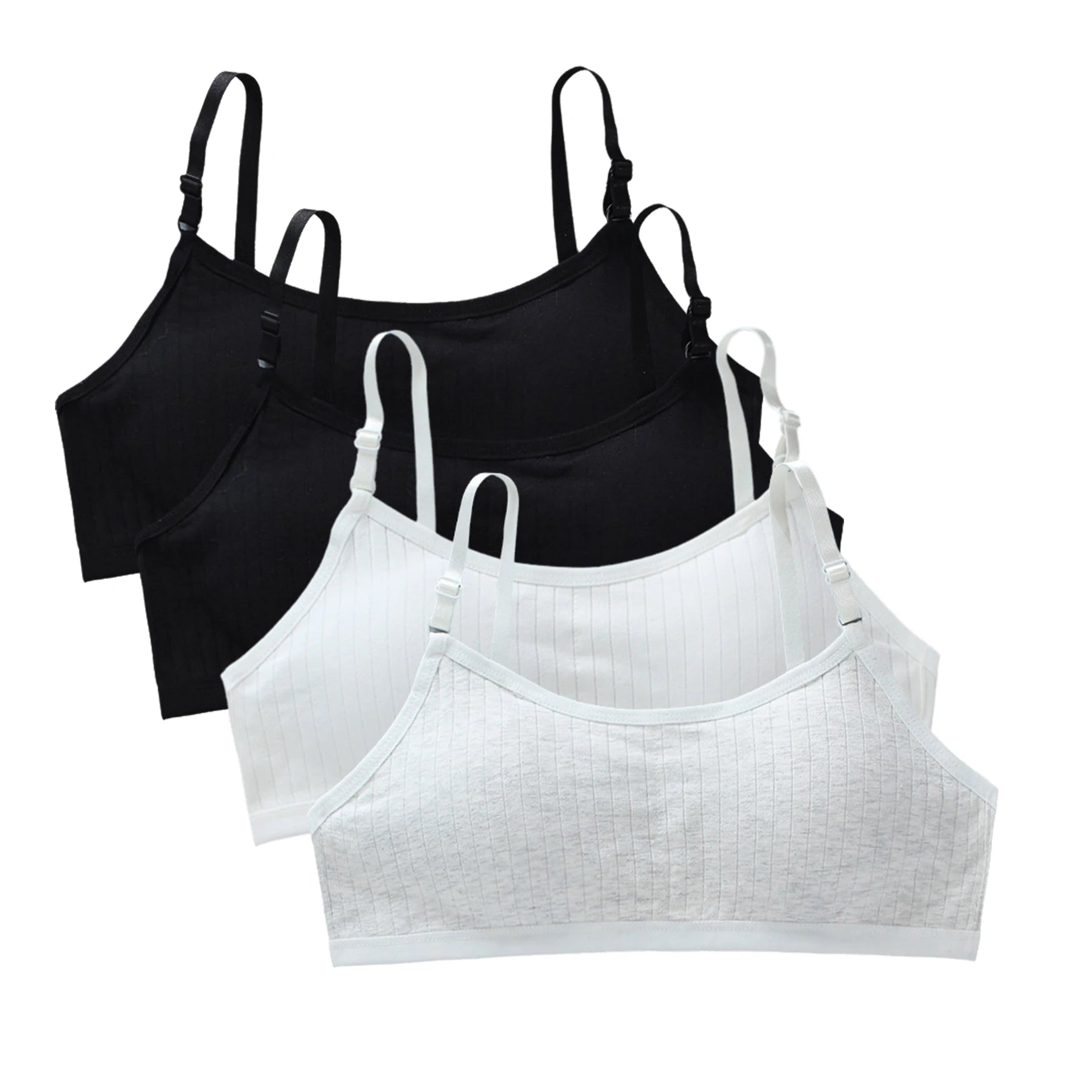 Girls Training Bras 4-Pack – Seamless Soft Cotton Vest Bra (Ages 8–20)