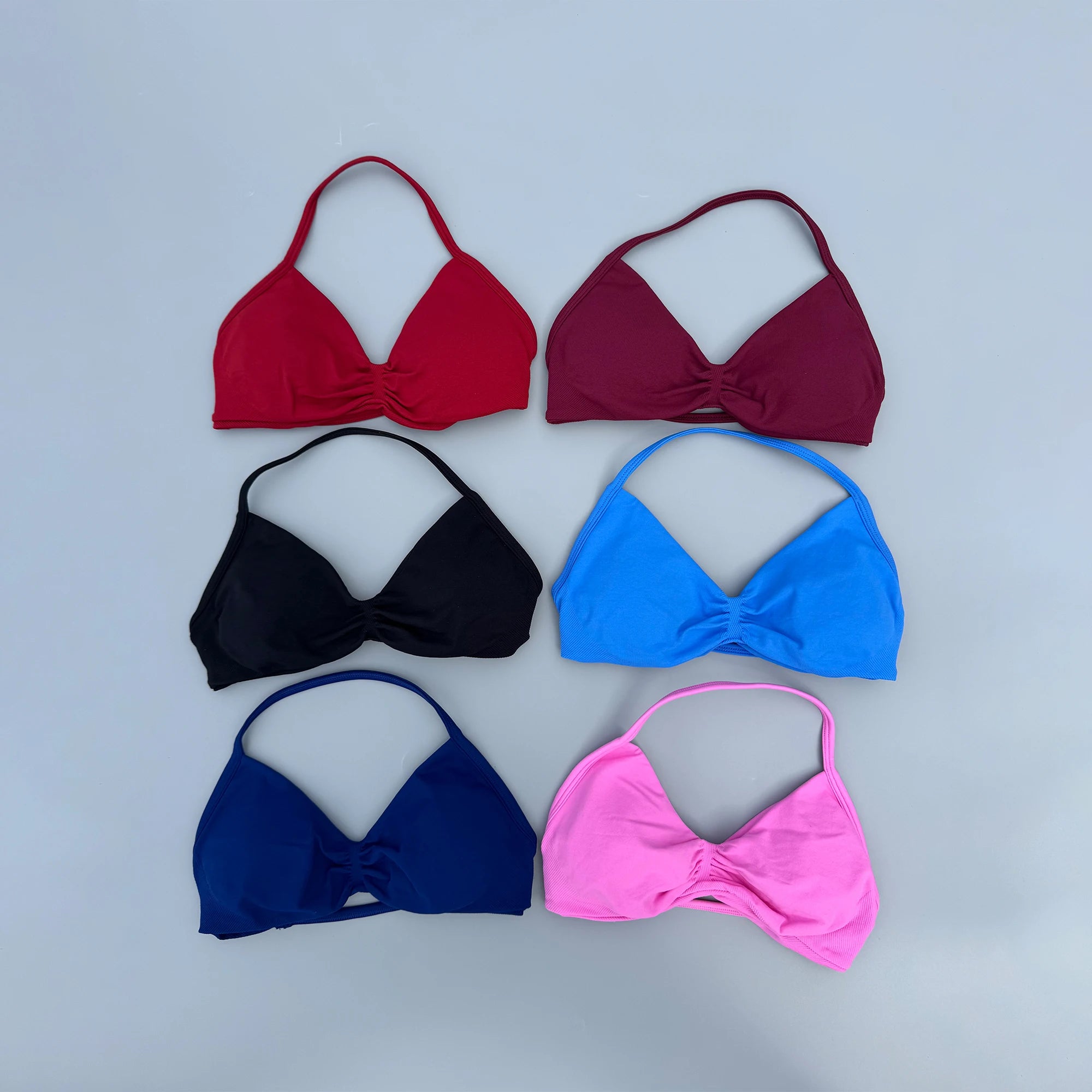 High Support Lace-Up Sports Bra – Thin Strap Camisole Seamless Push-Up Yoga