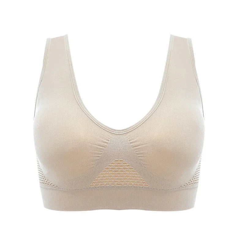 Breathable Sports Vest Bra – Sweat-Absorbent Shockproof Padded Gym Running Top
