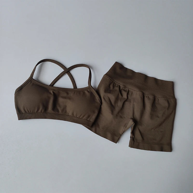 Gathering Shockproof Sports Bra – Seamless Crop Top Beautiful Back