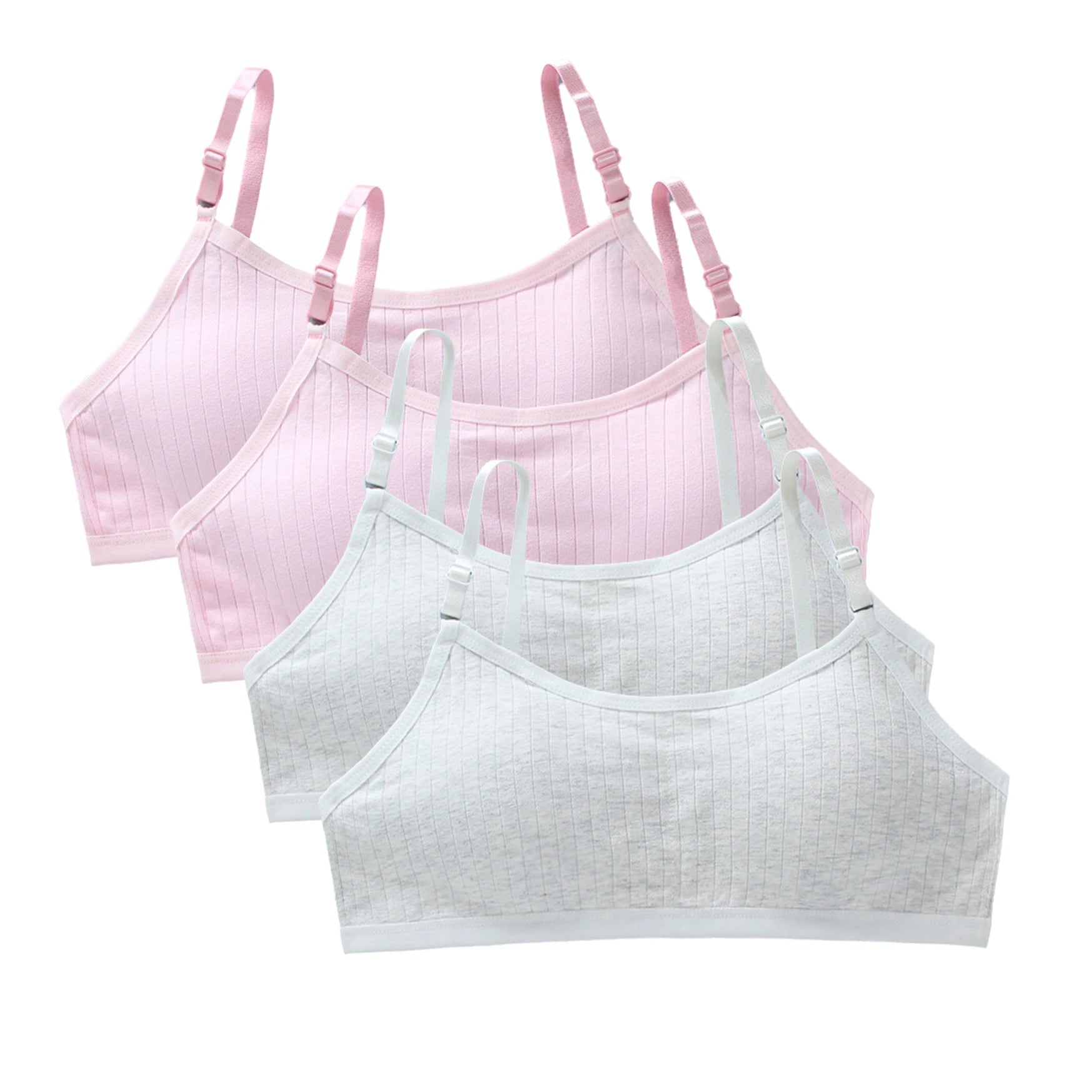 Girls Training Bras 4-Pack – Seamless Soft Cotton Vest Bra (Ages 8–20)