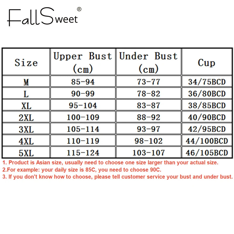 FallSweet Plus Size Push-Up Bra – Seamless Wireless Full Cup