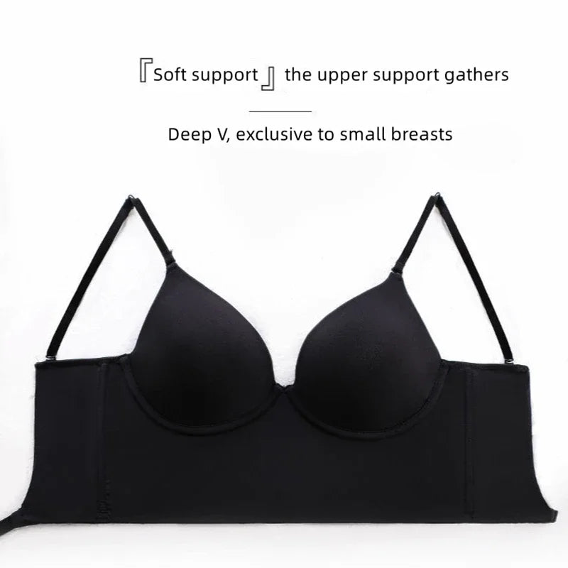 Invisible Lift-Up Bra – Seamless Deep U Plunge Backless