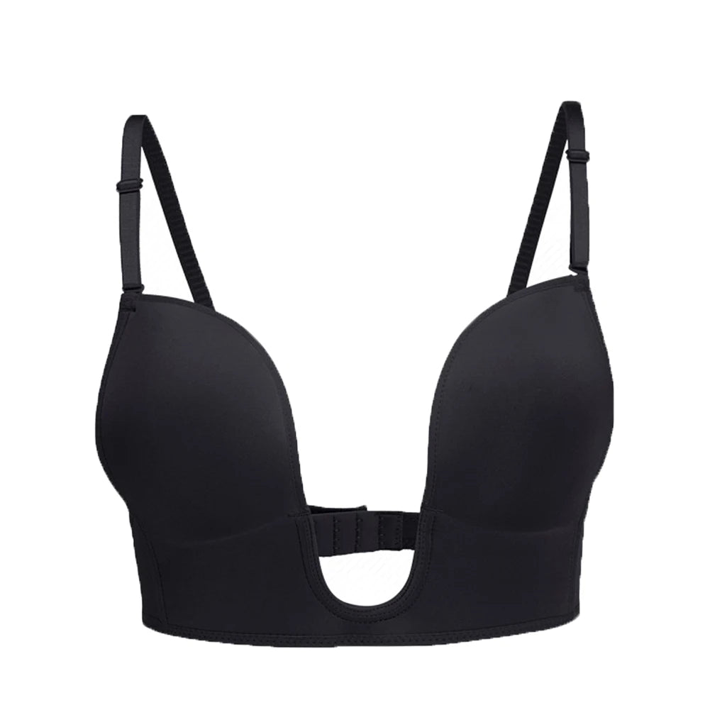 Deep U Plunge Wire-Free Bra – Low Back for Backless Dresses