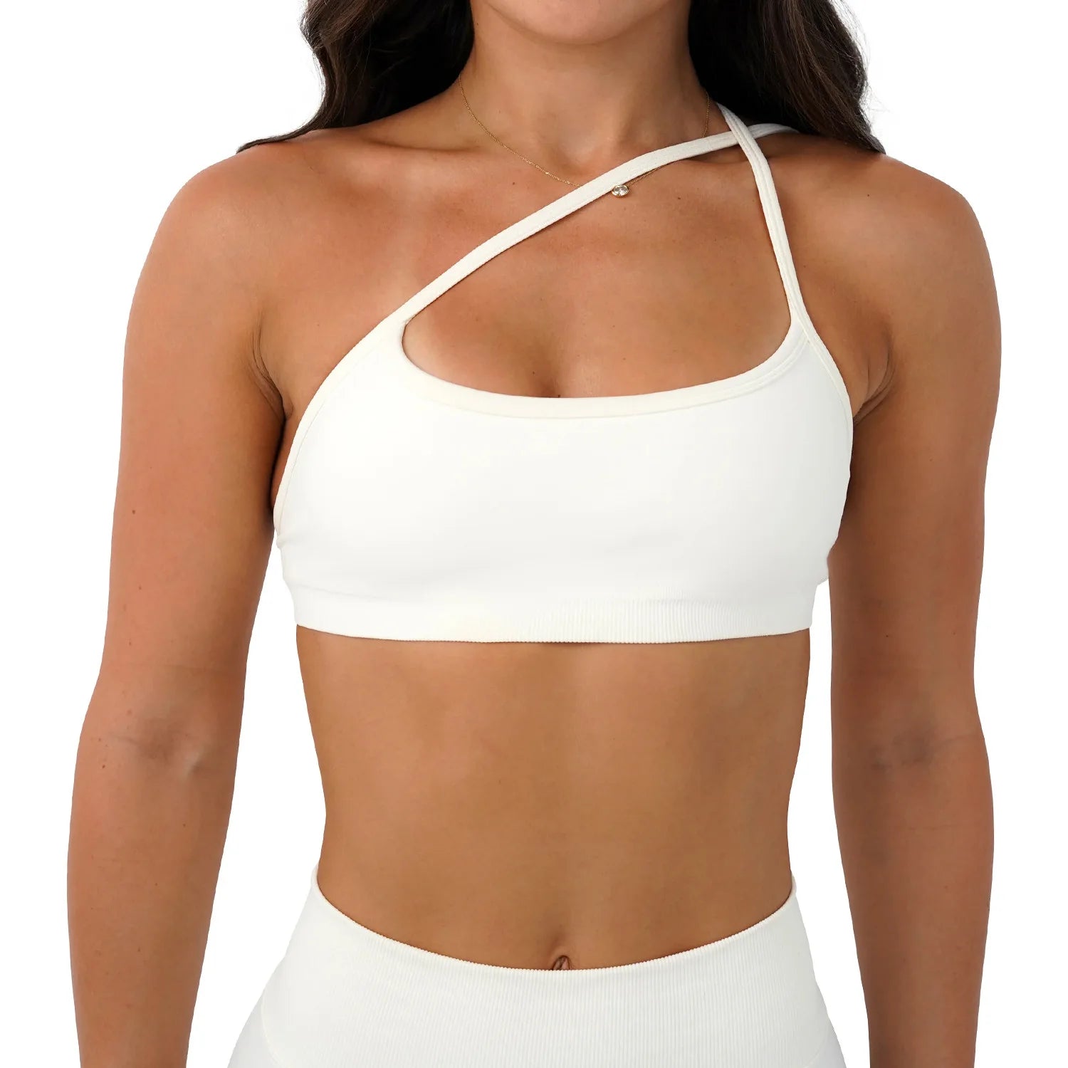 Seamless Yoga Sports Bra – 3-Way Convertible Strap Removable Pads