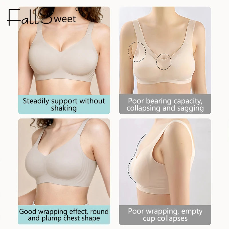 FallSweet Plus Size Push-Up Bra – Seamless Wireless Full Cup