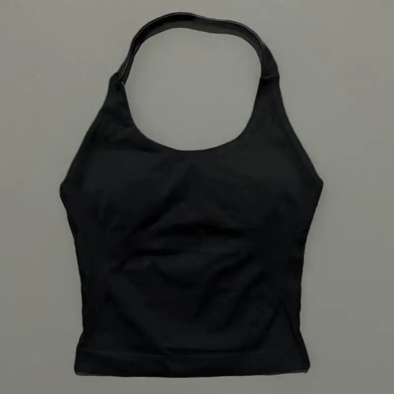 Sports Halter Tank Top Women Seamless Yoga Halter Sports Bra Pilate Fitness Workout Running Top Gym Sports Breathable Top