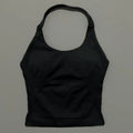 Sports Halter Tank Top Women Seamless Yoga Halter Sports Bra Pilate Fitness Workout Running Top Gym Sports Breathable Top