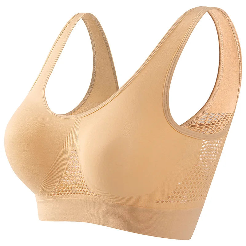 Women's Sports Bra for Small Busts Push-up Fit Fitness Running Yoga Wire-Free Plus Size Breathable Sports Bra S-5XL