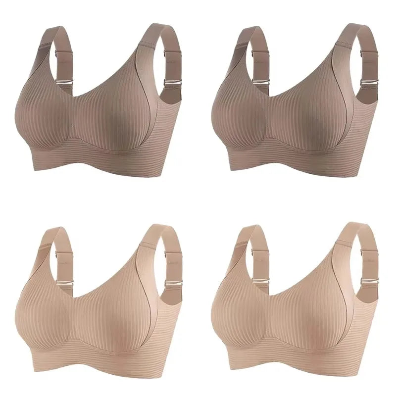 FallSweet 4PCS/set Wireless Push Up Bras for Women Seamless Large Size Bralette Underwear Comfort Breathable Invisible Lingerie