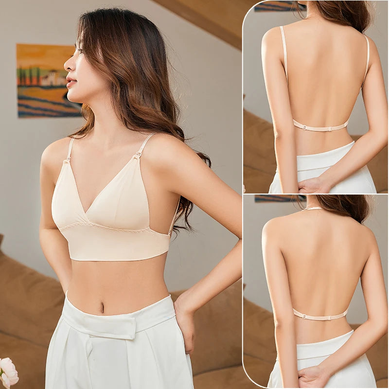 Invisible Backless Push-Up Bra – Deep U Plunge
